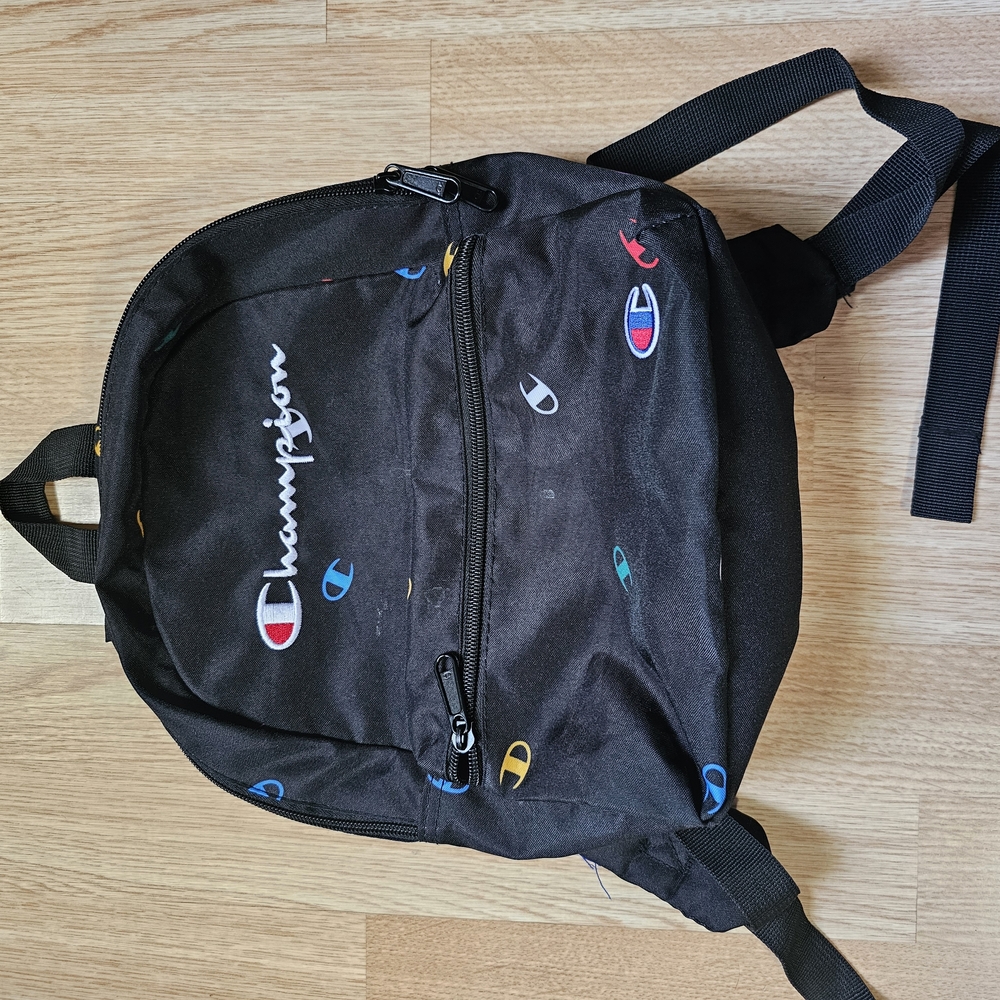 Champion Black Backpack with Multicolor Accents